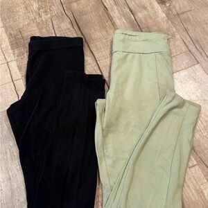Black and Green Leggings Set